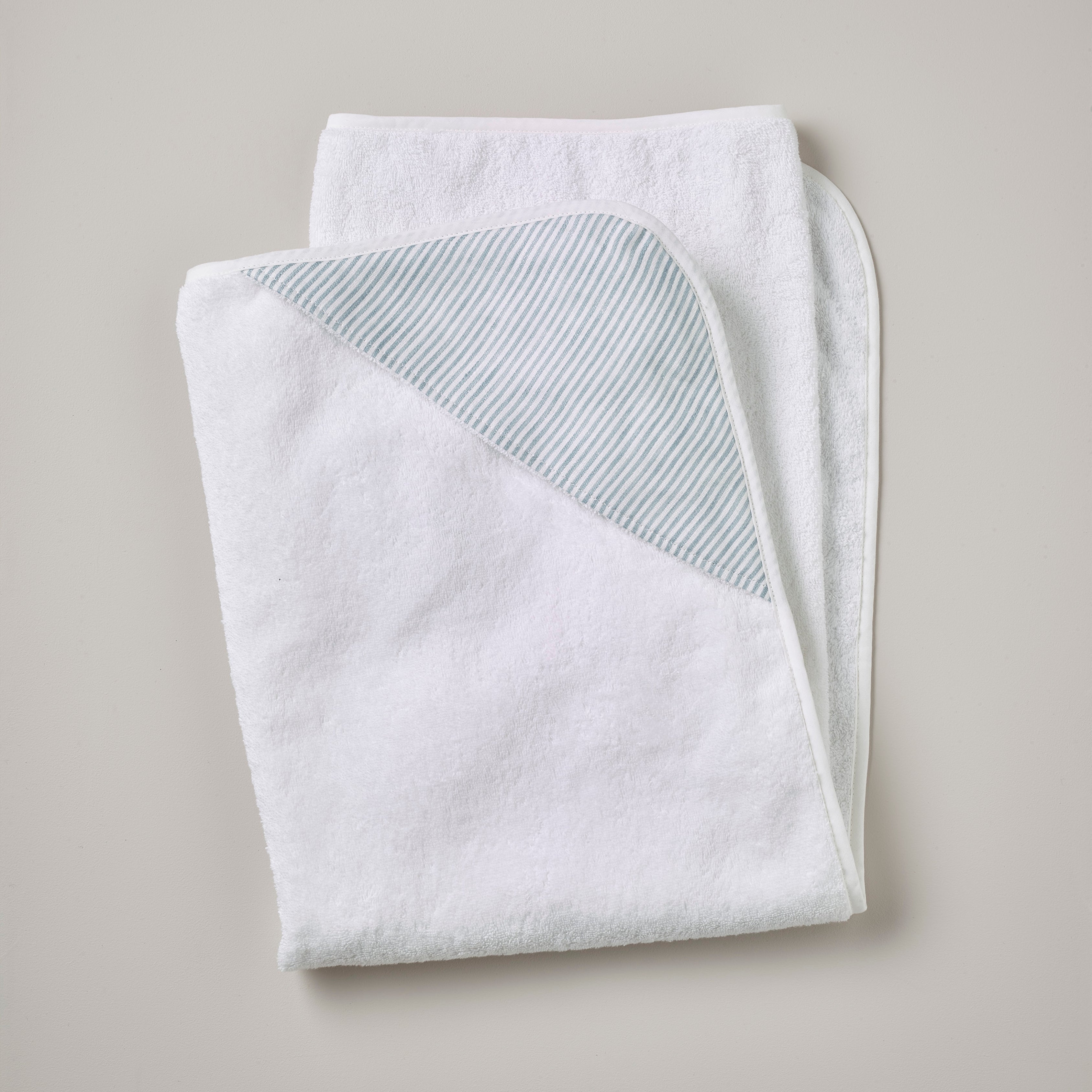 Hooded Towel- Traditional Linen Stripe