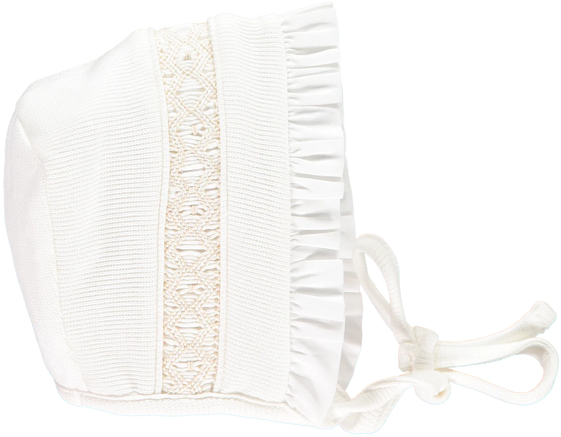 Bebe Bombom Hand-Smocked Dress Set - Cream