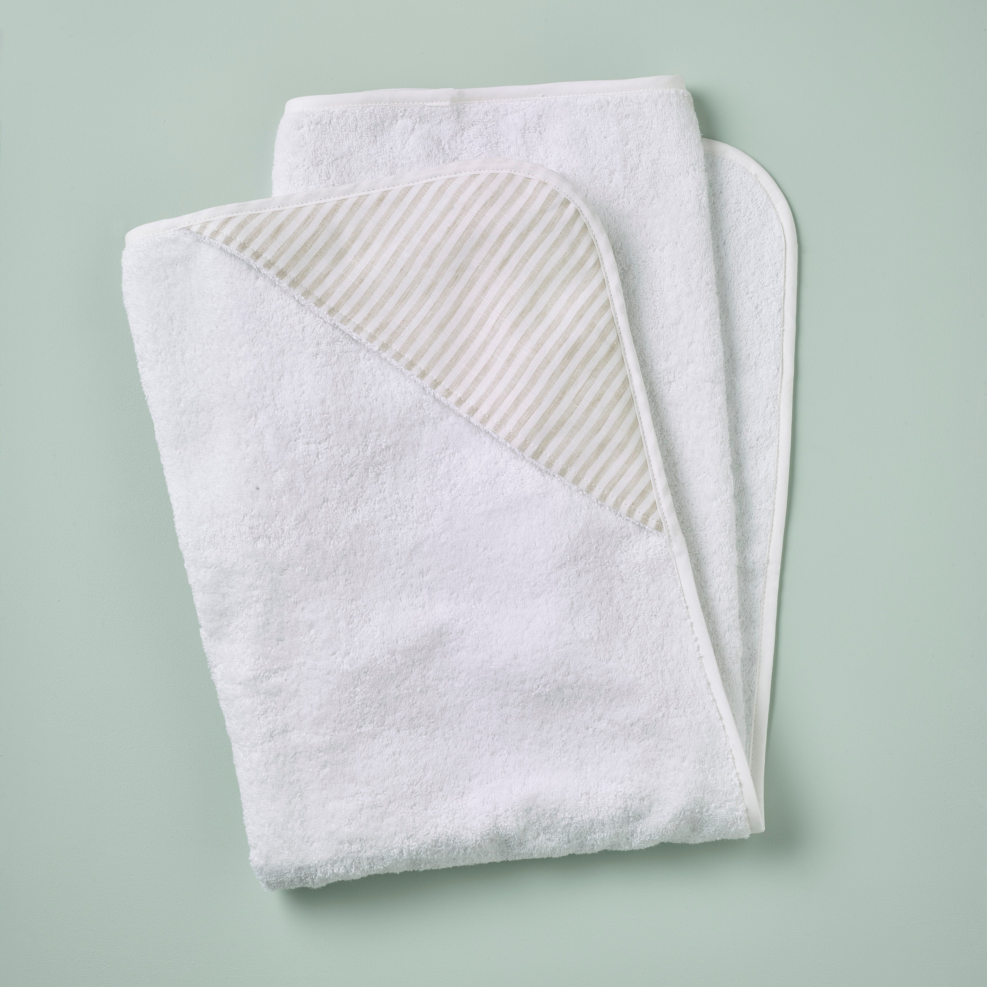 Hooded Towel- Traditional Linen Stripe