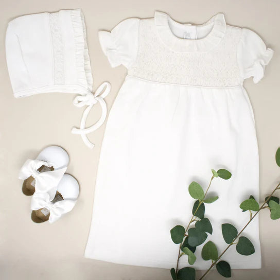 Bebe Bombom Hand-Smocked Dress Set - White