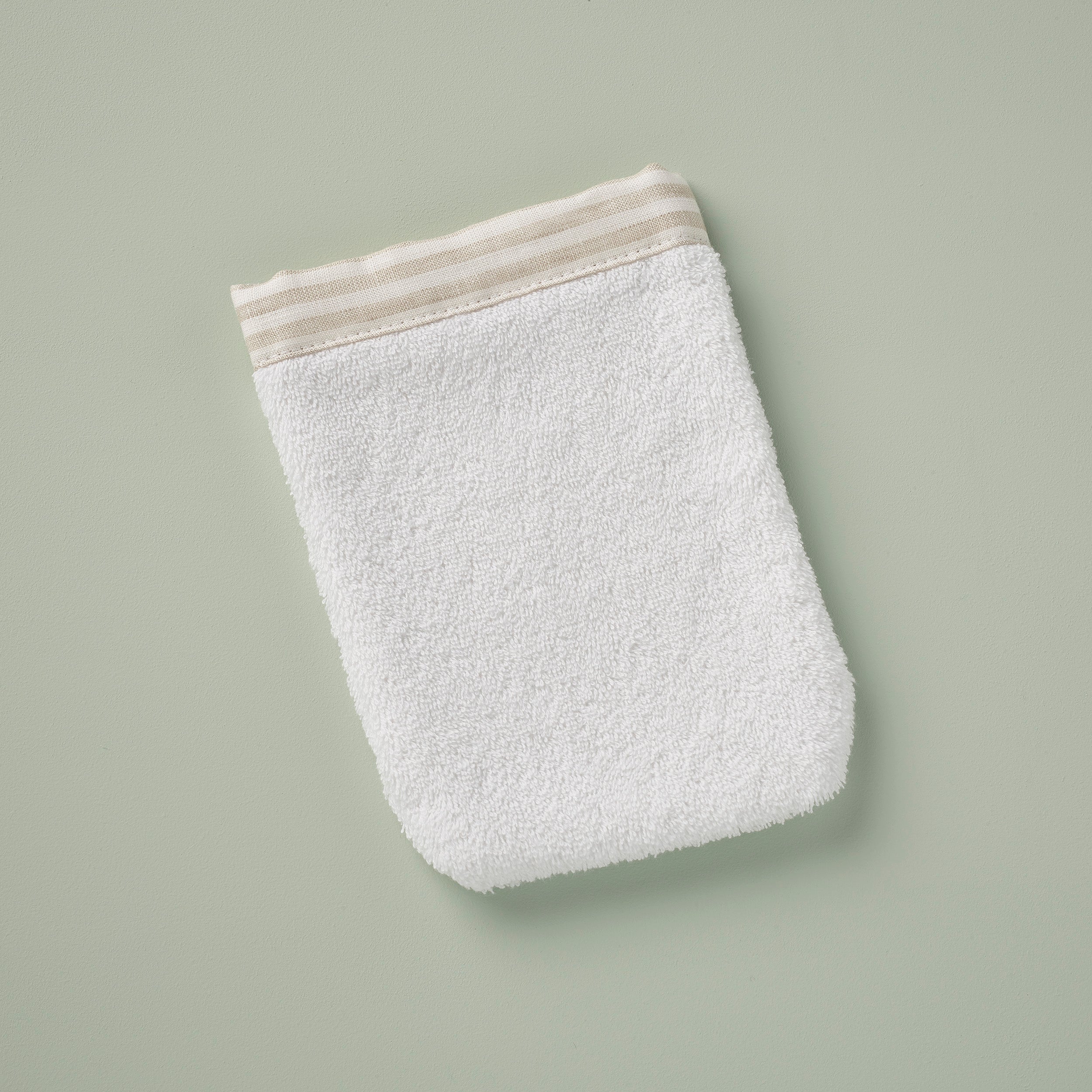 Bath Mitt- Traditional Linen Stripe