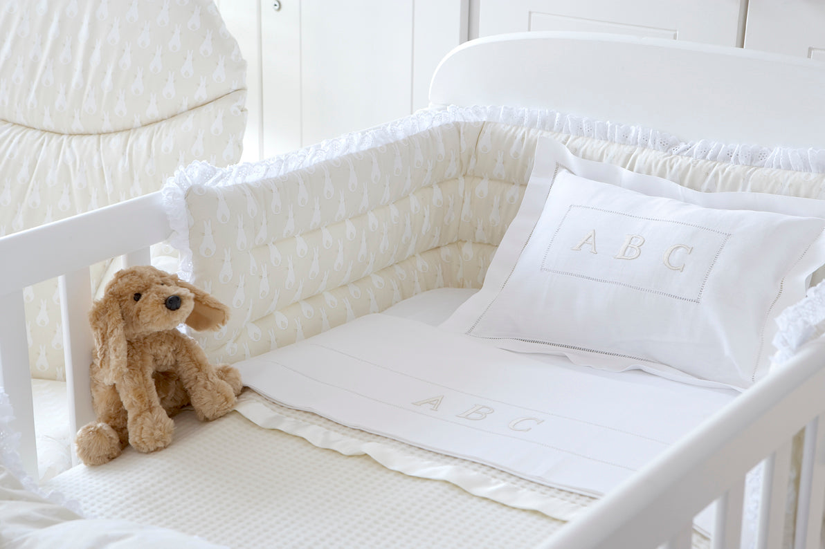 ABC Embroidered Cot Bed Sheet